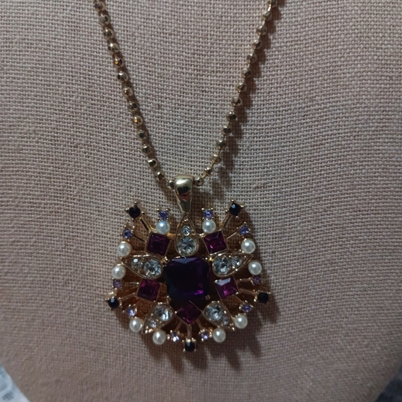 Long Rhinestone Necklace - Picture 2 of 3